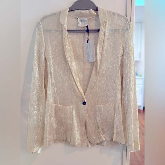 Forte Forte Champagne Lurex Unlined blazer SZ 1 (S) NWT - Picture 9 of 11